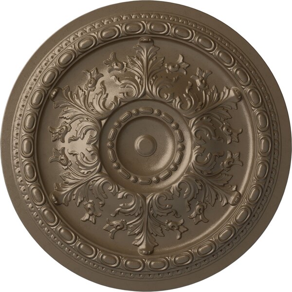 Ekena Millwork Oslo Ceiling Medallion (Fits Canopies up to 7 5/8"), Hand-Painted Warm Silver, 38 3/8"OD x 2 7/8"P CM38OSWSS - main